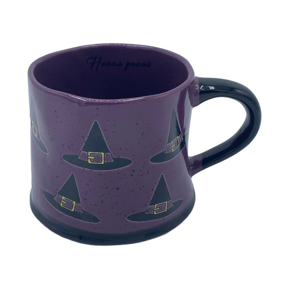 NWOT Hocus Pocus Halloween Coffee Mug Purple & Black w/Witches Hats